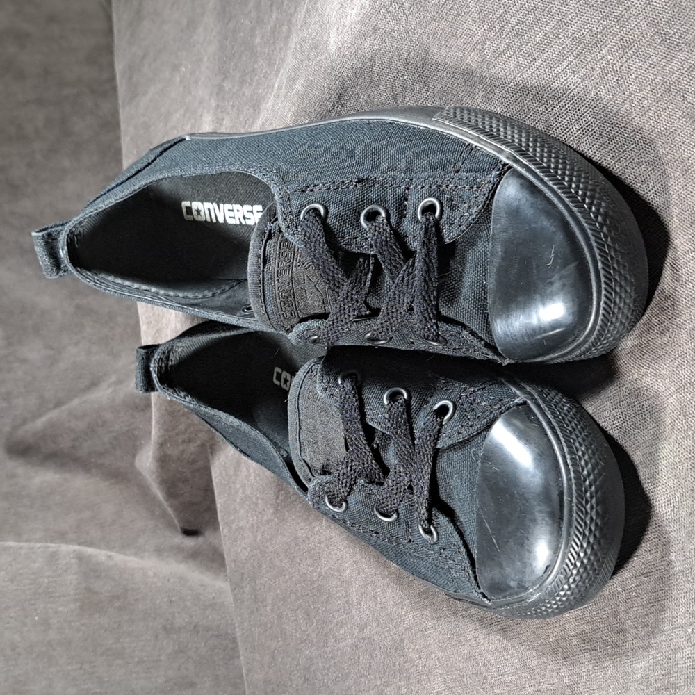 Converse Chuck Taylor All Star Dainty Mono Black Slip On Sneakers VG US 7